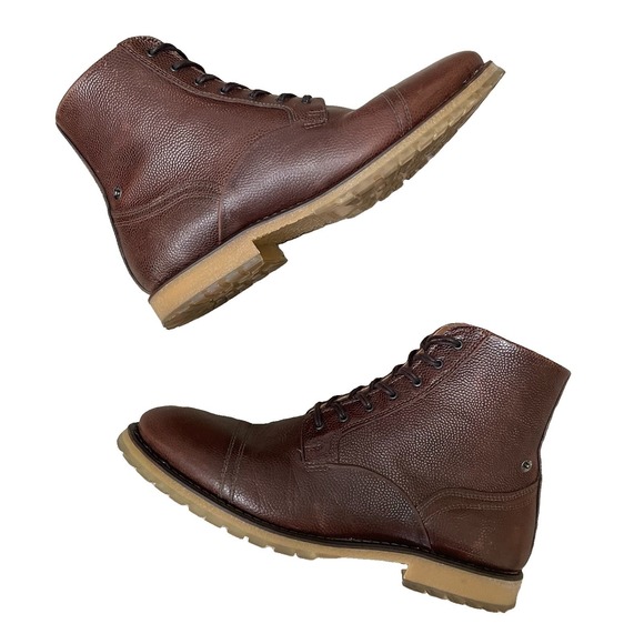 Y2K Diesel Service Boots Men\'s 9/42 *Portugal Brown Pebble Leather Lace Up RARE main image 7